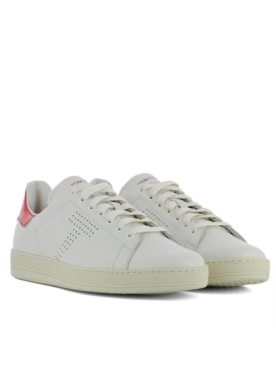 Shop Tom Ford White Leather Sneakers