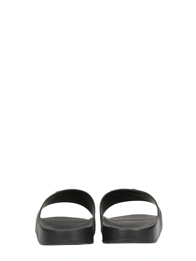 Shop Giuseppe Zanotti Black Leather Flats Sandals