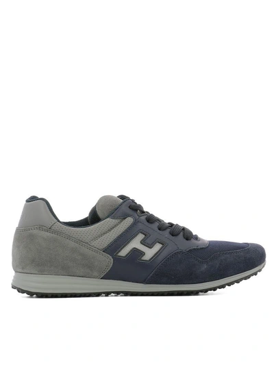 Shop Hogan Blue Leather Sneakers In Multicolor
