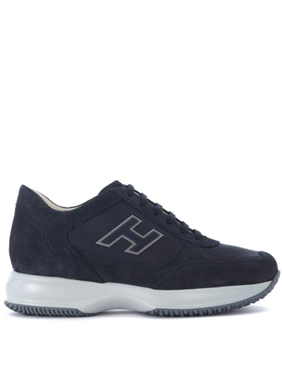 Shop Hogan Interactive Blue Suede Sneaker