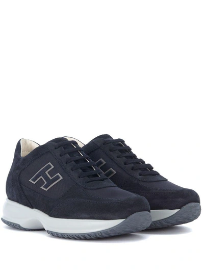 Shop Hogan Interactive Blue Suede Sneaker