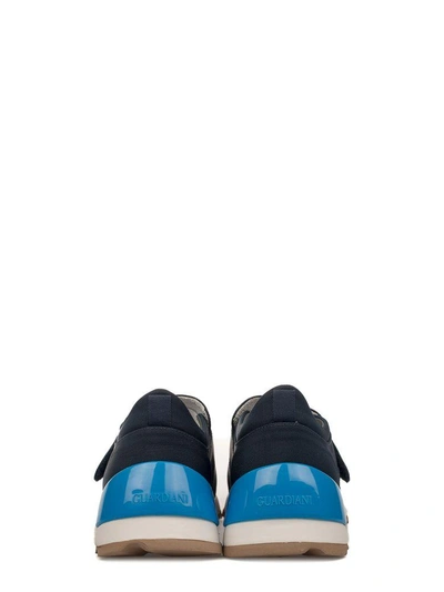 Shop Alberto Guardiani Blue Onesoul Leather Slip On Sneakers