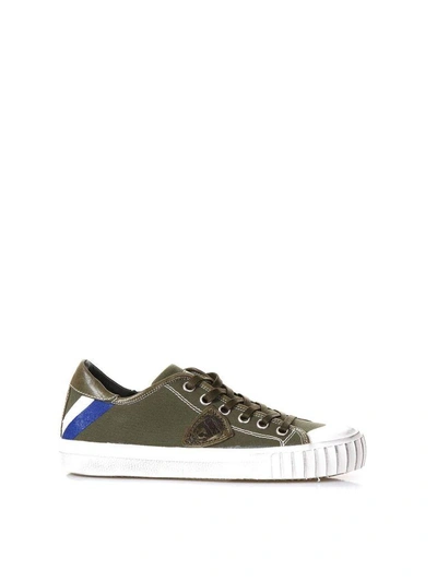 Shop Philippe Model Gare Lu Military Sneakers In Canvas