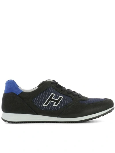 Shop Hogan Black Leather Sneakers In Multicolor