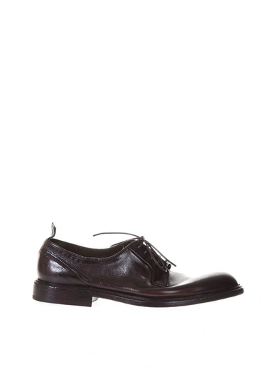 Shop Green George Brown Leather Derby Lace-up Shoes