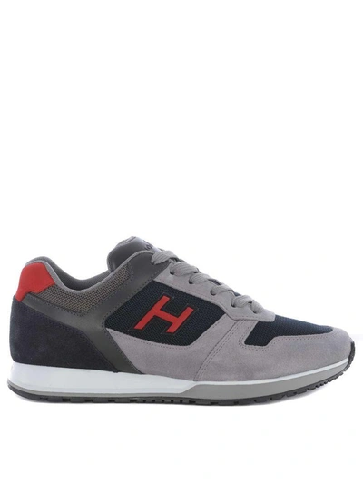 Shop Hogan Low-cut Sneakers In Grigio/blu