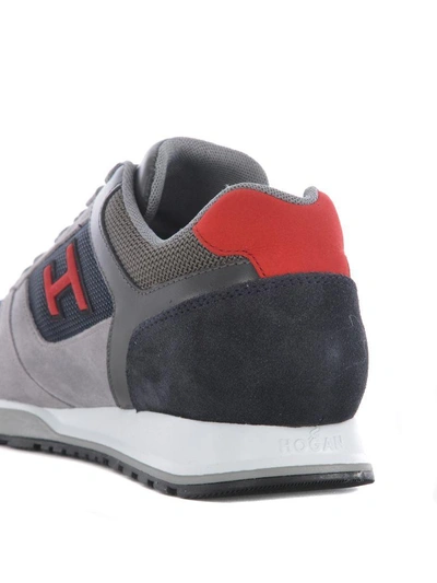 Shop Hogan Low-cut Sneakers In Grigio/blu