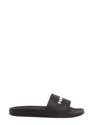 Shop Dior Slide Sandal With Logo Lettering In Nero