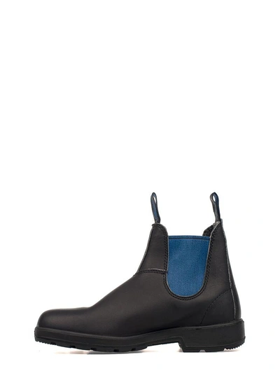 Shop Blundstone Black/electric Blue Leather Low Boot