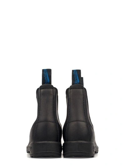 Shop Blundstone Black/electric Blue Leather Low Boot