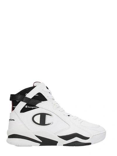 Shop Champion High Cut White Leather Sneakers