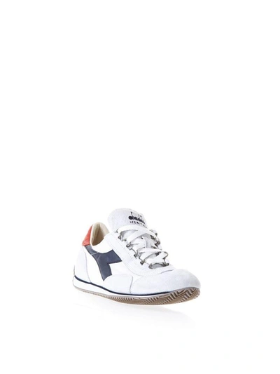 Shop Diadora Equipe White Suede & Fabric Sneakers In Basic