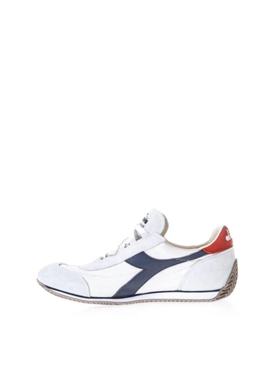 Shop Diadora Equipe White Suede & Fabric Sneakers In Basic