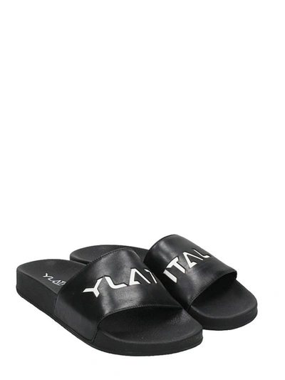 Shop Ylati Footwear Black Rubber Flats Sandals