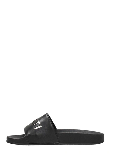 Shop Ylati Footwear Black Rubber Flats Sandals