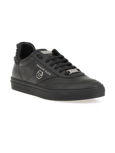Shop Philipp Plein Leather Sneaker In Black