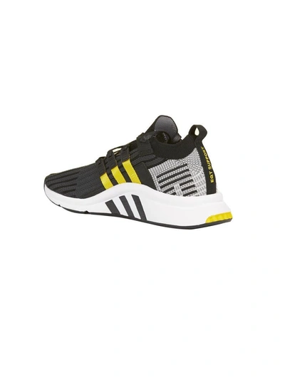Shop Adidas Originals Eqt Support Mid Adv Primeknit Sneakers In Grigio Nero Giallo