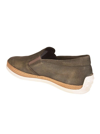 Shop Tod's Classic Slip-on Sneakers In Taupe