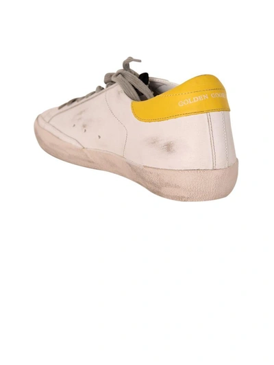 Shop Golden Goose White Yellow Superstar Low Sneakers