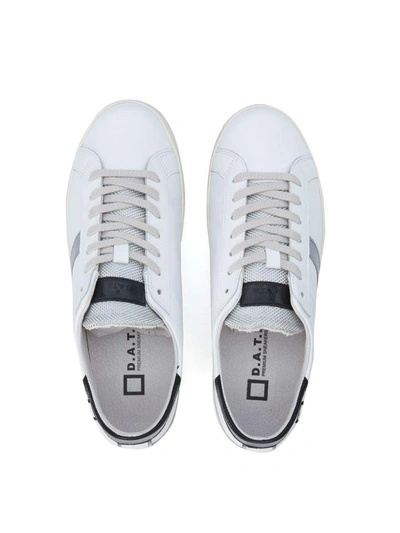 Shop Date Sneaker D.a.t.e. Hill Low Calf In Pelle Bianca E Nera In Bianco