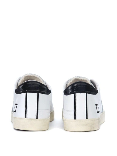 Shop Date Sneaker D.a.t.e. Hill Low Calf In Pelle Bianca E Nera In Bianco