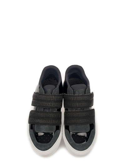 Shop Mm6 Maison Margiela Black Patent Leather Sneakers