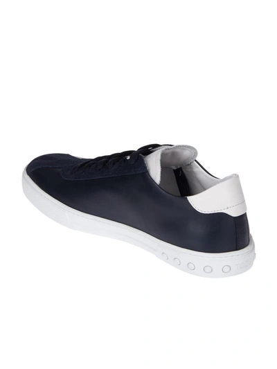 Shop Tod's Logo Patch Sneakers In Blue