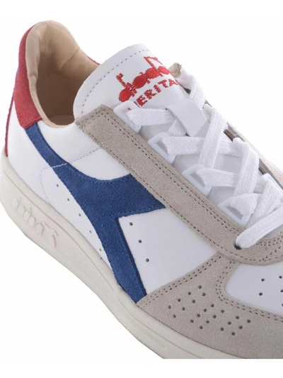 Shop Diadora Sneakers In Bianco/ecru/blu