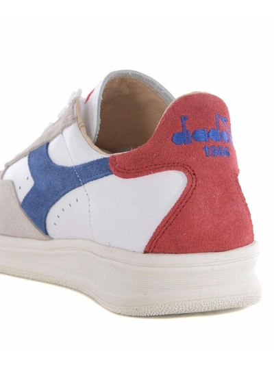 Shop Diadora Sneakers In Bianco/ecru/blu