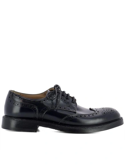 Shop Green George Blue Leather Lace-up