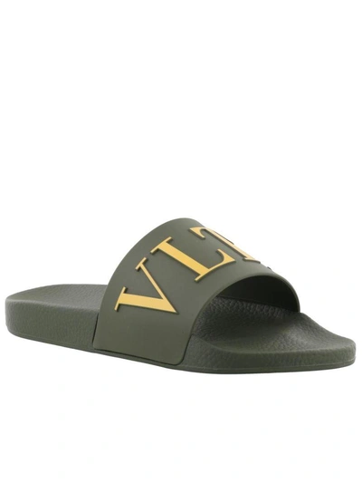 Shop Valentino Vltn Sandal In Olive