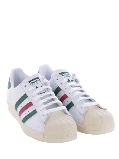 Shop Adidas Originals Superstar 80s Sneakers In Bianco