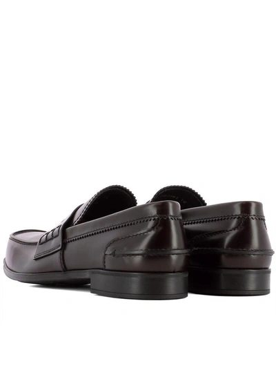 Shop Prada Brown Leather Loafers