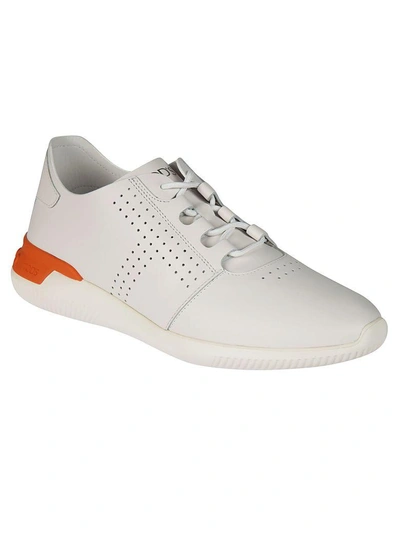 Shop Tod's Perforated Lace-up Sneakers In White
