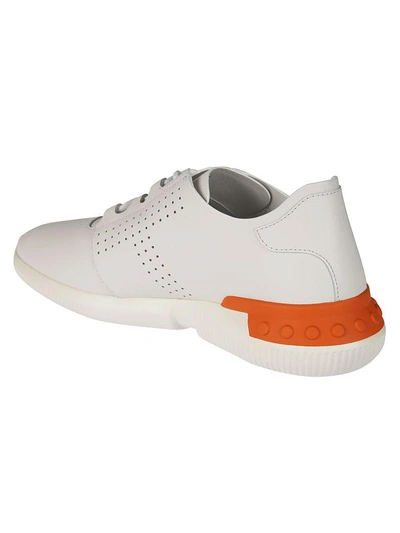 Shop Tod's Perforated Lace-up Sneakers In White