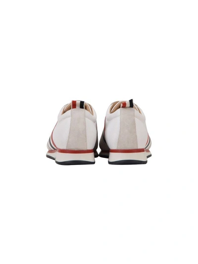 Shop Thom Browne Tech & Suede Sneaker In White