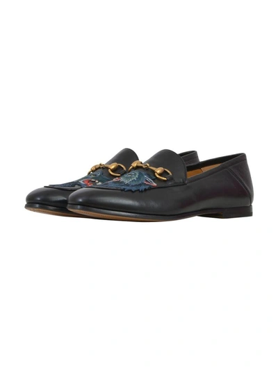 Shop Gucci Wolf Head Loafers In Black