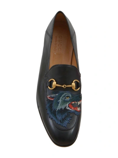 Shop Gucci Wolf Head Loafers In Black