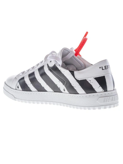 Shop Off-white Striped Sneakers In 0110whiteblack