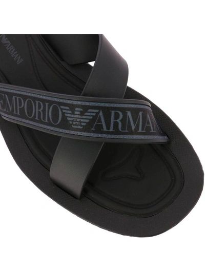 Shop Emporio Armani Sandals Shoes Men  In Black