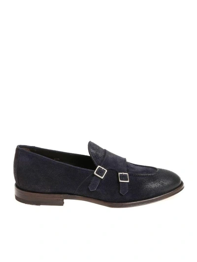 Shop Henderson Monk Strap Loafers In Blue