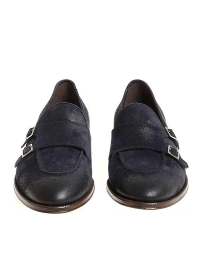 Shop Henderson Monk Strap Loafers In Blue