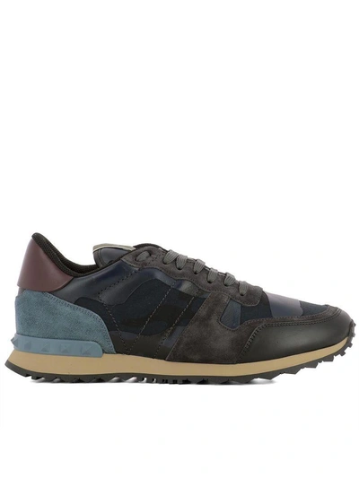 Shop Valentino Blue Fabric Sneakers
