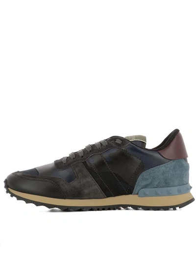 Shop Valentino Blue Fabric Sneakers