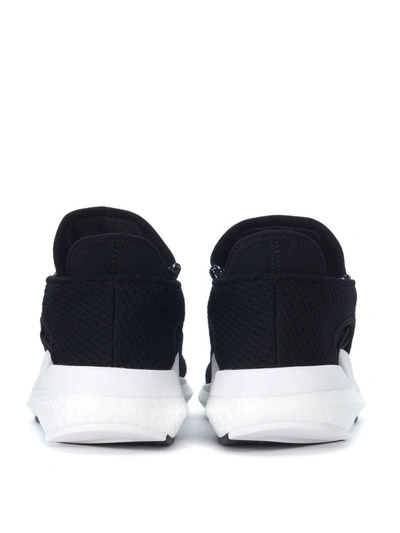 Shop Y-3 Saikou Technical Fabric And Black And White Suede Sneaker In Nero