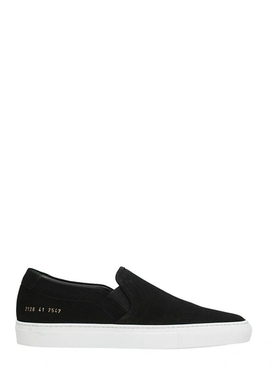 Shop Common Projects Slip On Black Suede Sneakers