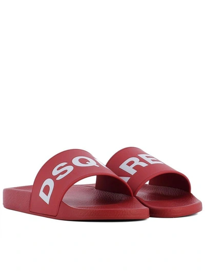 Shop Dsquared2 Red Rubber Sandals