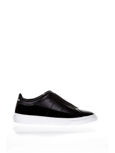 Shop Hogan H365 Black Leather Slip-on Sneakers