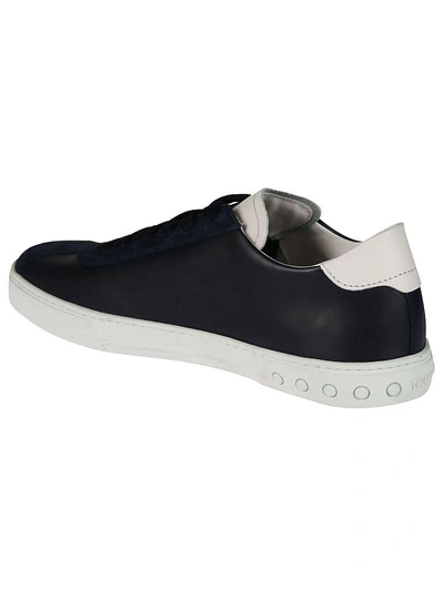 Shop Tod's Logo Patch Sneakers In Galaxy Blue