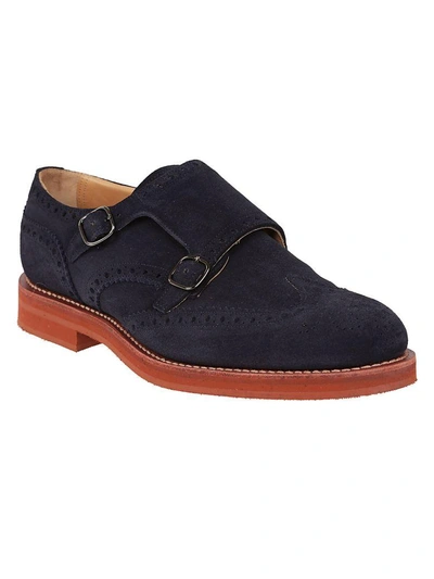 Shop Church's Kelby Perforated Monk Shoes In Blue